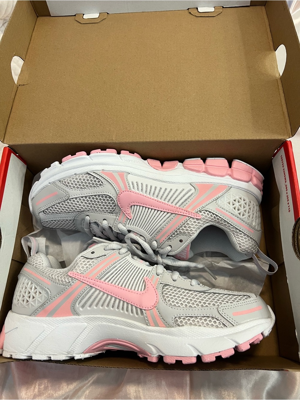 Nike Women’s Mesh Trail Sneakers - Light Gray & Pink 6Y/7.5w